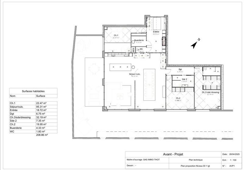 Appartement - 209 m² - 4 pièces