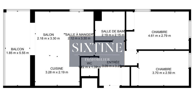 Appartement - 60 m² - 3 pièces