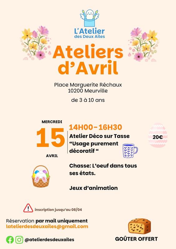 Les ateliers d'Avril avec l'Atelier des Deux Ailes