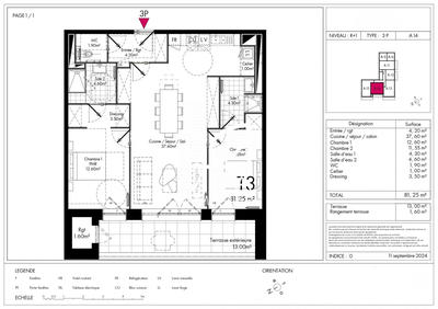 Appartement - 81 m² - 3 pièces