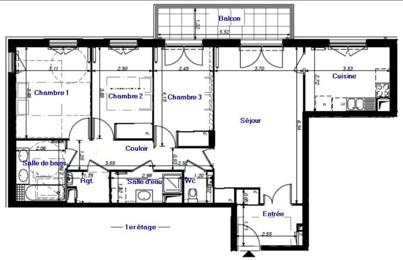 Appartement - 88 m² - 4 pièces