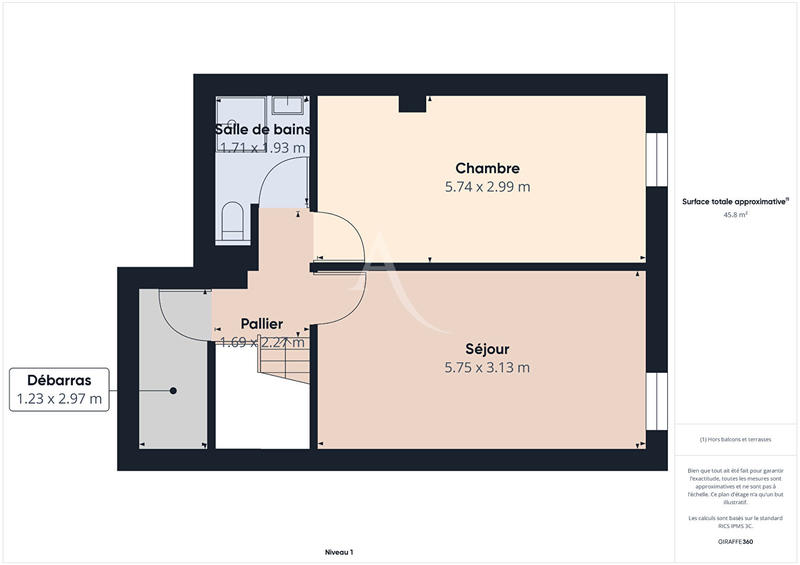 Appartement - 77 m² - 3 pièces