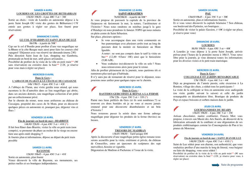 Excursions avec Mochila