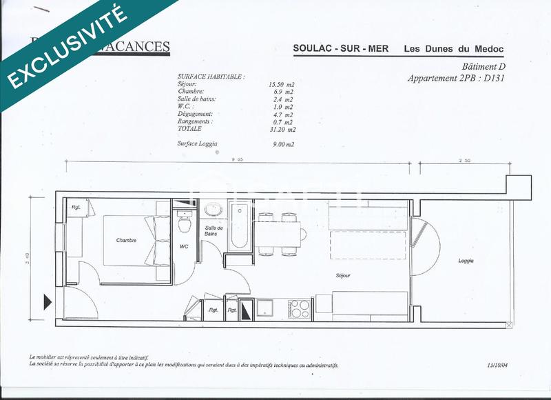 Appartement - 32 m² - 2 pièces