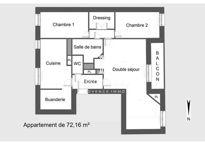 Appartement - 72 m² - 3 pièces