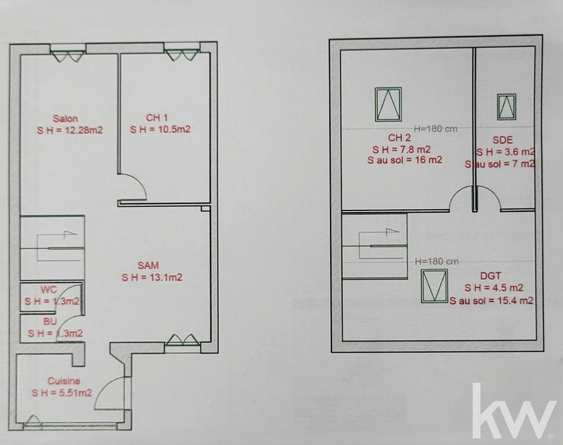 Appartement - 62 m² - 3 pièces