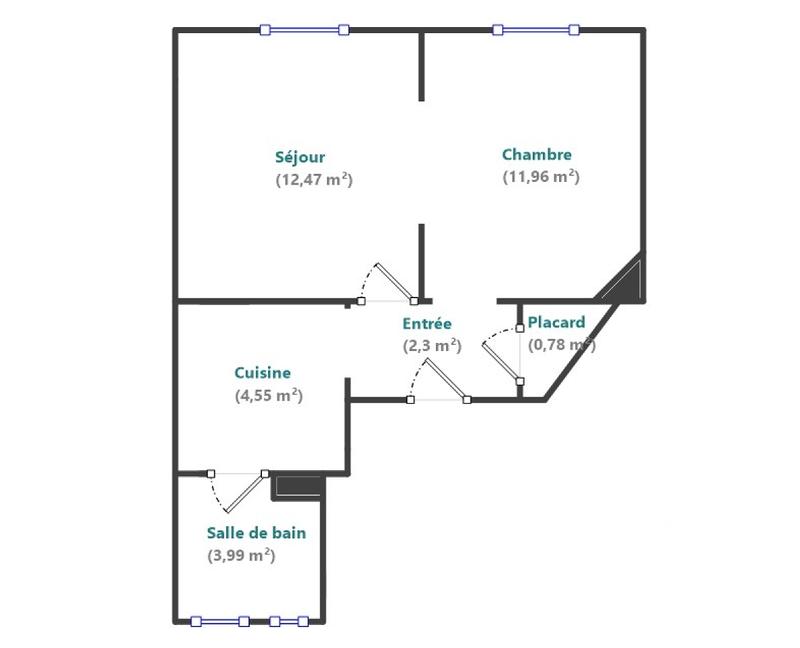 Appartement - 36 m² - 2 pièces