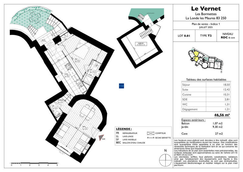 Appartement - 47 m² - 2 pièces