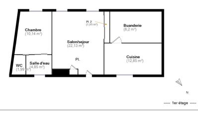 Appartement - 60 m² - 2 pièces