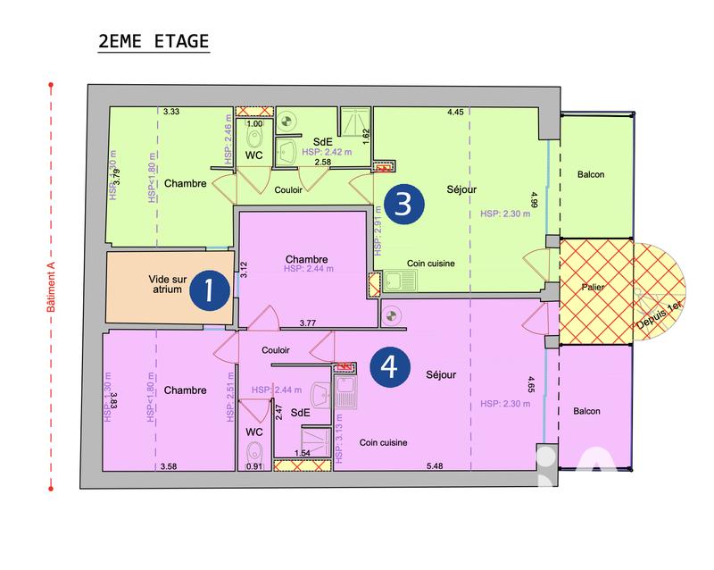 Appartement - 52 m² - 3 pièces