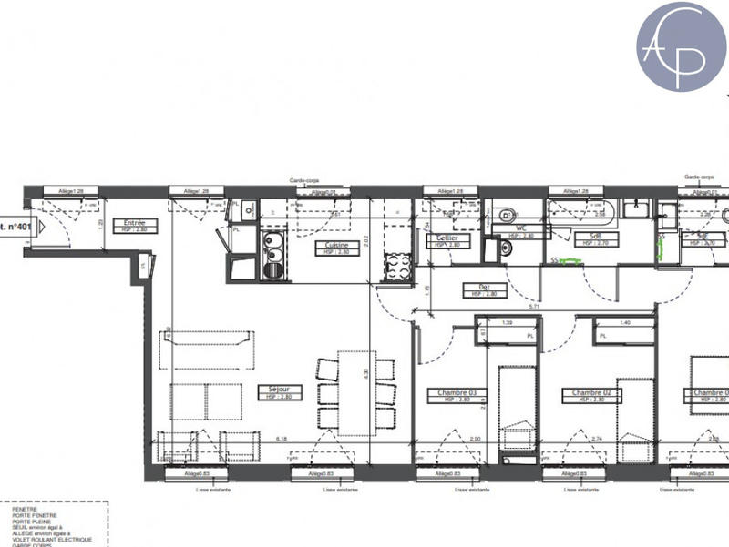 Appartement - 92 m² - 4 pièces
