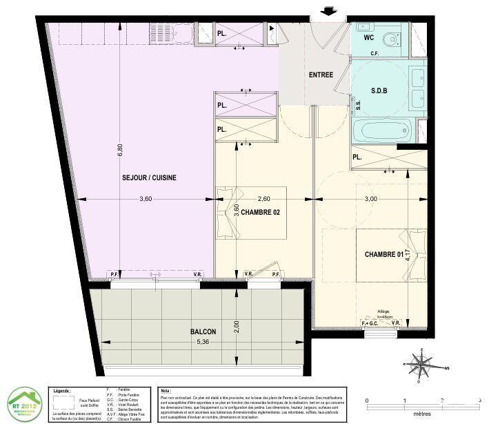 Appartement - 66 m² - 3 pièces