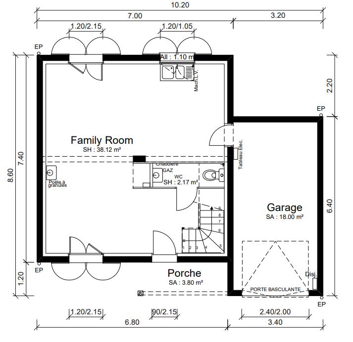 Maison - 80 m² - 4 pièces