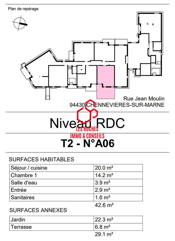 Appartement - 43 m² - 2 pièces