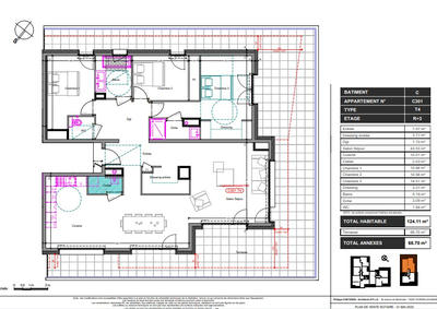 Appartement - 124 m² - 4 pièces