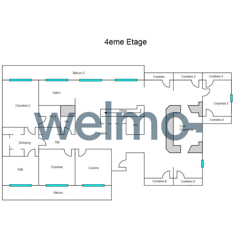 Appartement - 250 m² - 6 pièces