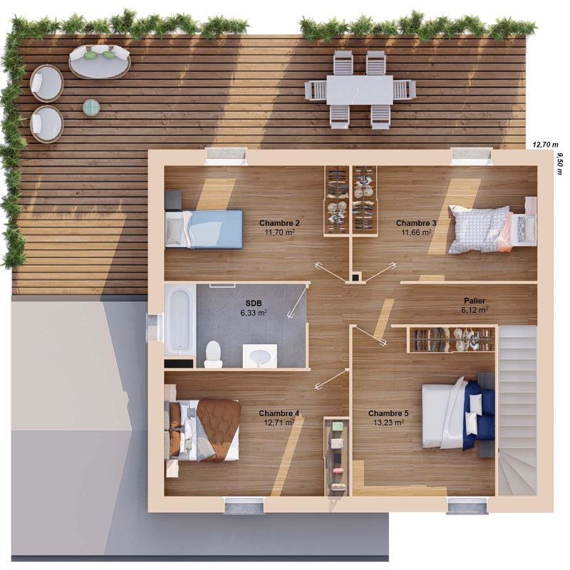 Maison - 126 m² - 7 pièces