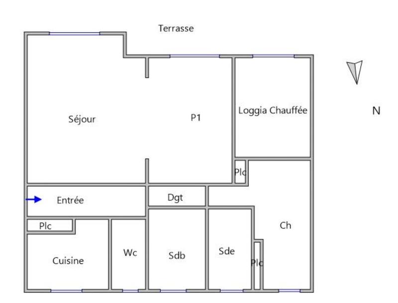 Appartement - 100 m² - 3 pièces