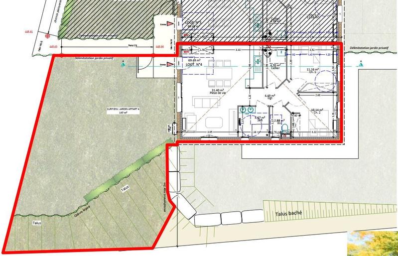 Appartement - 69 m² - 4 pièces