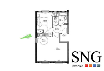 Appartement - 47 m² - 2 pièces