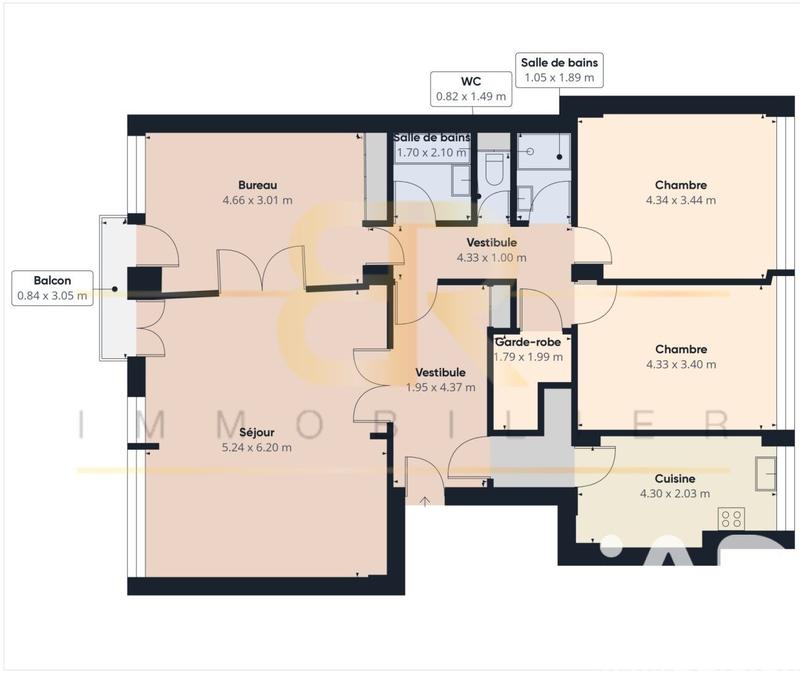 Appartement - 110 m² - 4 pièces
