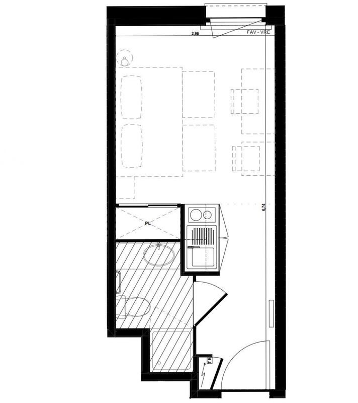 Appartement - 18 m² - 1 pièce
