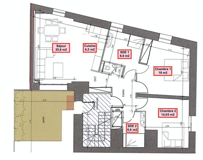 Appartement - 77 m² - 3 pièces