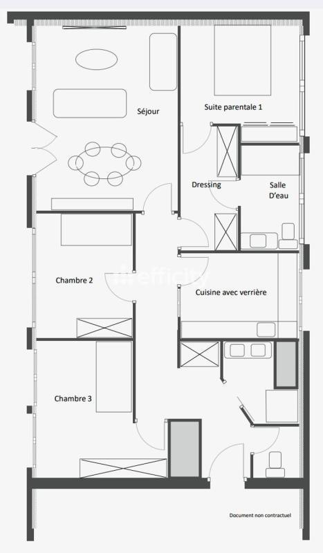 Appartement ancien - 123 m² - 5 pièces
