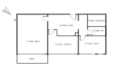 Appartement - 50 m² - 3 pièces