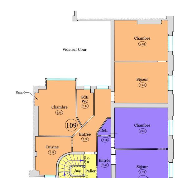 Appartement - 57 m² - 3 pièces