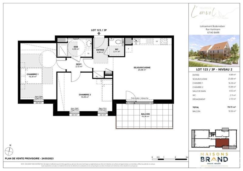 Appartement - 70 m² - 3 pièces