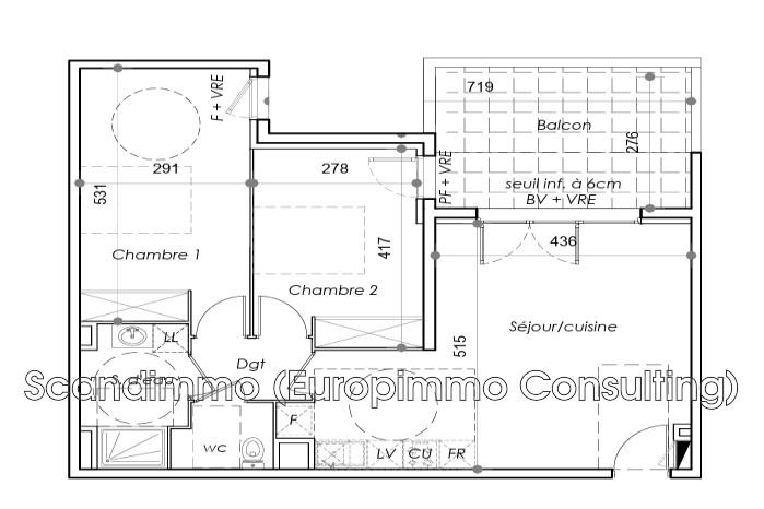Appartement - 65 m² - 3 pièces