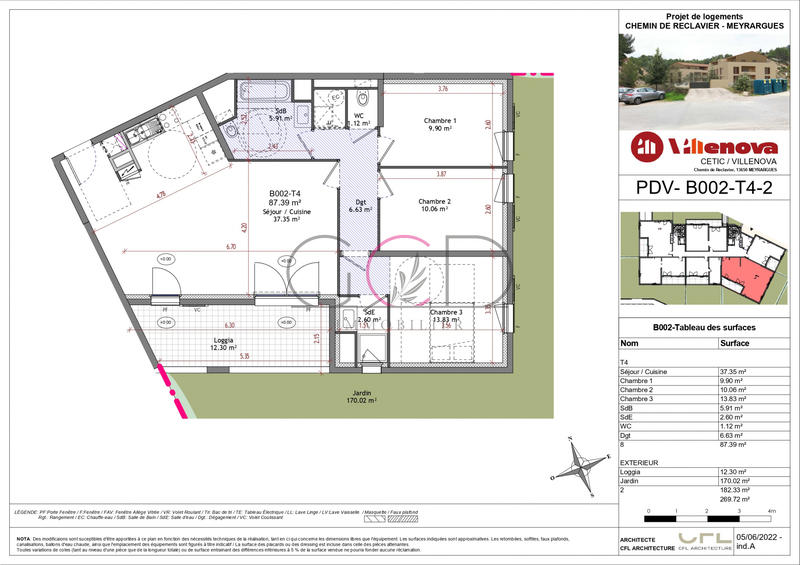 Appartement - 87 m² - 4 pièces