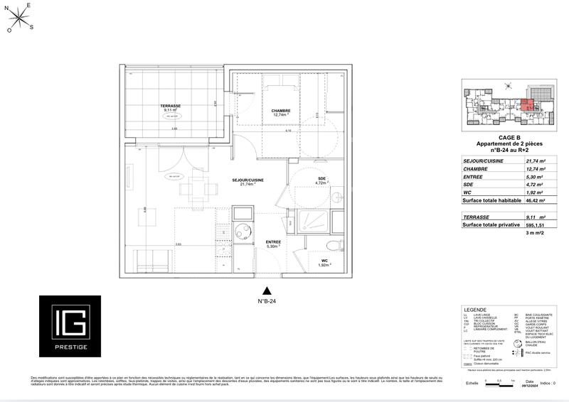 Appartement - 46 m² - 2 pièces