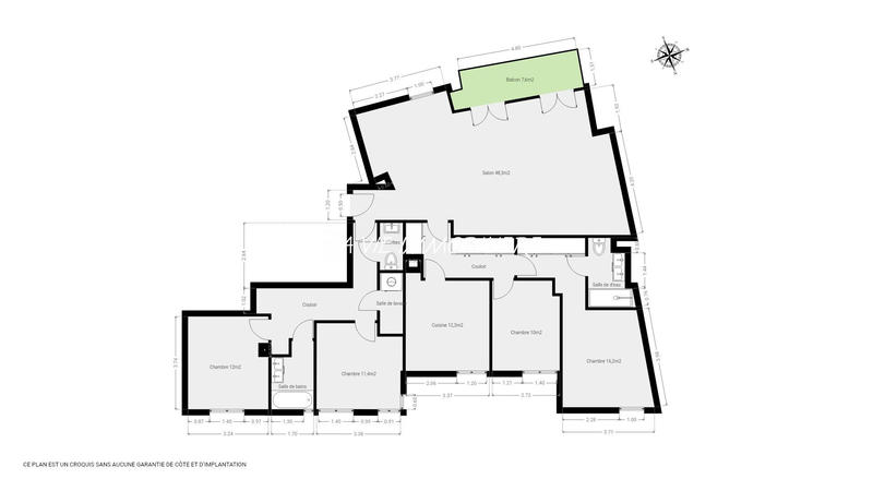 Appartement - 140 m² - 6 pièces