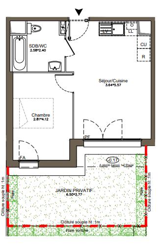 Appartement - 37 m² - 2 pièces