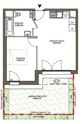 Appartement - 37 m² - 2 pièces