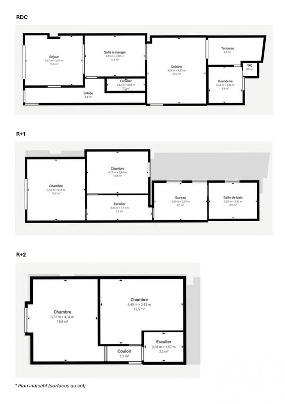 Maison de ville - 145 m² - 6 pièces