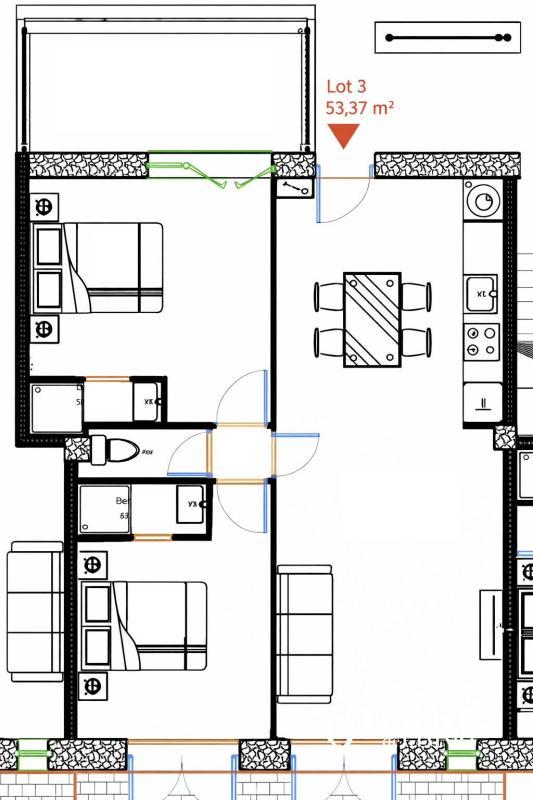 Appartement - 53 m² - 3 pièces