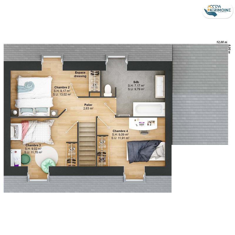 Maison - 93 m² - 6 pièces