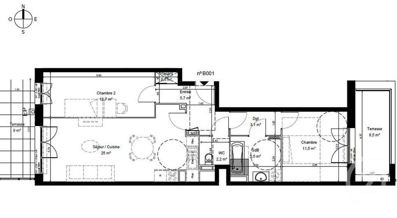 Appartement - 66 m² - 3 pièces