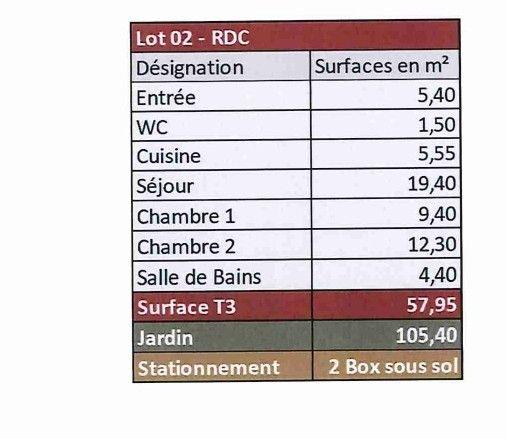 Appartement - 57 m² - 3 pièces