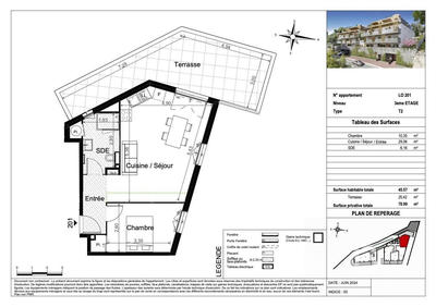 Appartement - 46 m² - 2 pièces