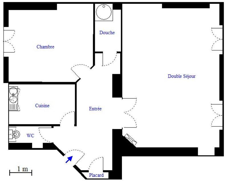 Appartement - 59 m² - 3 pièces