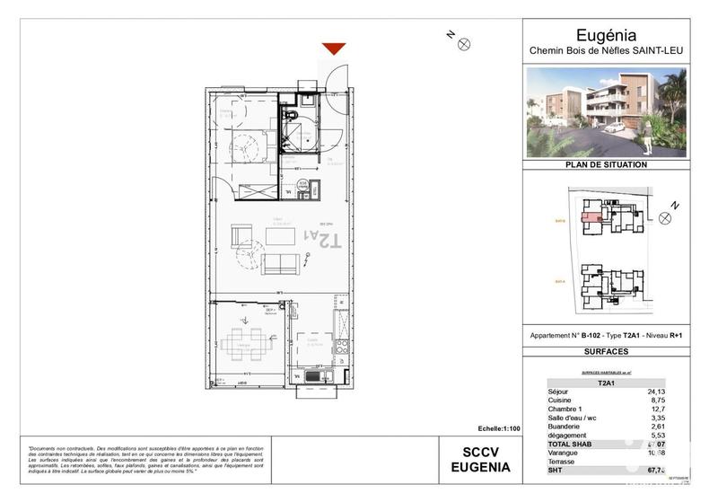 Appartement - 67 m² - 2 pièces