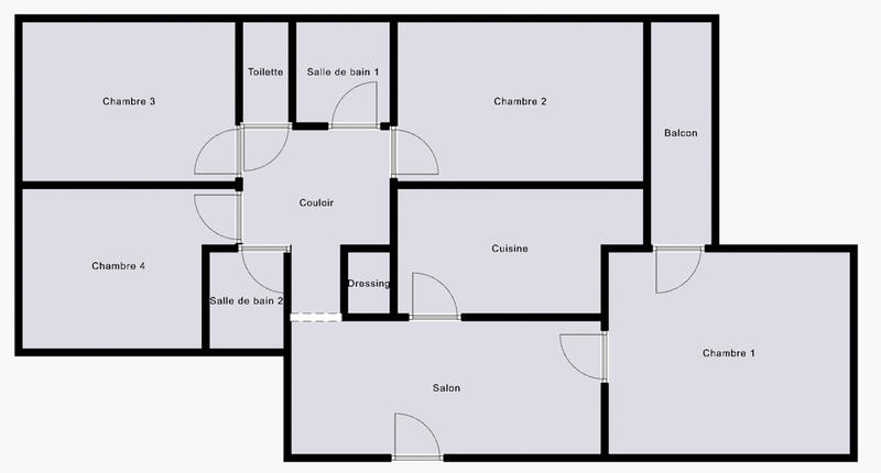 Chambre - 25 m² - 4 pièces