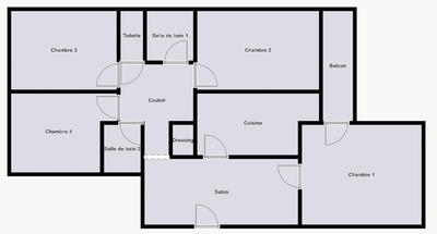 Chambre - 25 m² - 4 pièces