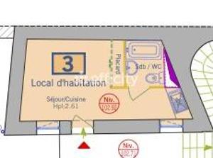 Appartement - 17 m² - 1 pièce