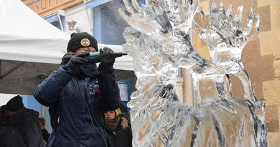 Sculpture sur glace