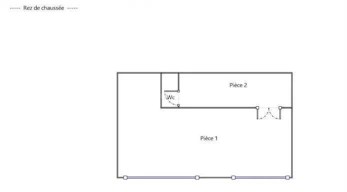Magasins - 45 m² - 2 pièces